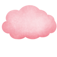 Watercolor pink cloudy illustration. png