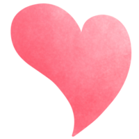 Watercolor pink heart clipart for romantic designs. png