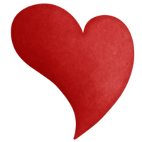 Watercolor red heart clipart for romantic designs. png