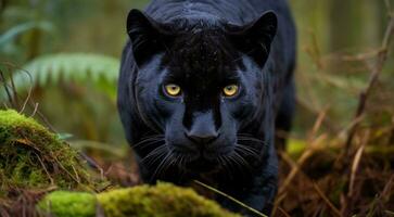 AI generated wild animal close-up, wild animal in wild nature, close-up of wild beautiful animal in the nature photo