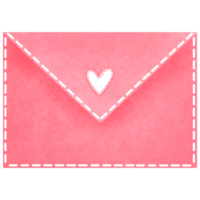 romantisch waterverf roze envelop met hart clip art voor valentijnsdag dag.liefde brief illustratie. png