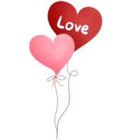 bezaubernd Aquarell rot und Rosa Luftballons Clip Art zum Valentinsgrüße Tag. png