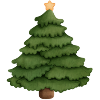 süß Aquarell Weihnachten Baum mit Star Clipart.Aquarell Illustration. png