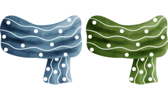 hand- tekening waterverf herfst kleren en accessoires collectie.herfst blauw en groen sjaals clip art. png