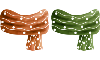 hand- tekening waterverf herfst kleren en accessoires collectie.herfst bruin en groen sjaals clip art. png