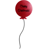 röd ballong med glad jul brev clipart.akvarell illustration. png