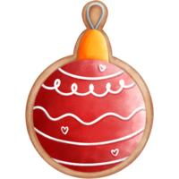 vattenfärg jul boll kaka illustration. röd jul boll kaka. png