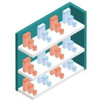 Isometric Shelf for Products vector