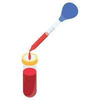 Isometric Pipette Icon vector