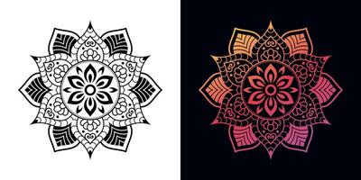 mandala aislado en blanco antecedentes. degradado mandala con floral patrones vector