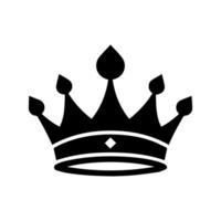 Crown Icon. A simple, black silhouette of a royal crown. Vector illustration isolated on white background. Ideal for logos, emblems, insignia. Can be used in branding, web design.