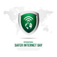 internacional mas seguro Internet día antecedentes vector ilustración