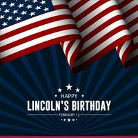 Happy Lincoln's Birthday February 12 Background Vector Illustration