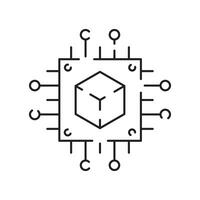 Blockchain vector line icon or design element in outline style.