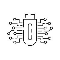 Blockchain vector line icon or design element in outline style.