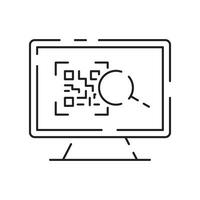 Blockchain vector line icon or design element in outline style.