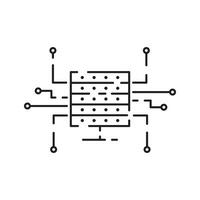 Blockchain thin black line icon vector illustration. Outline the financial structure of bitcoin and cryptocurrency investment, fintech transaction and payment, crypto trade and exchange.