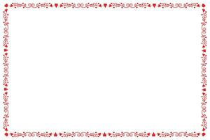 Heart Swirl Romantic Love ornaments isolated border layout, red hearts ornate award frame border, Valentines Day Card Border Square frame design, decorative heart rectangle frame vector element