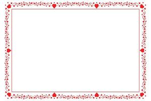 Heart Swirl Romantic Love ornaments isolated border layout, red hearts ornate award frame border, Valentines Day Card Border Square frame design, decorative heart rectangle frame vector element