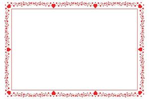 Heart Swirl Romantic Love ornaments isolated border layout, red hearts ornate award frame border, Valentines Day Card Border Square frame design, decorative heart rectangle frame vector element