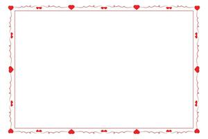 Heart Swirl Romantic Love ornaments isolated border layout, red hearts ornate award frame border, Valentines Day Card Border Square frame design, decorative heart rectangle frame vector element