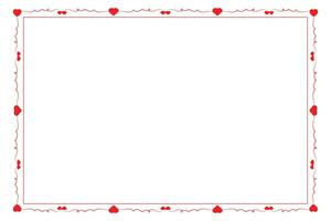 Heart Swirl Romantic Love ornaments isolated border layout, red hearts ornate award frame border, Valentines Day Card Border Square frame design, decorative heart rectangle frame vector element