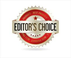 Editors choice golden badge on white background vector