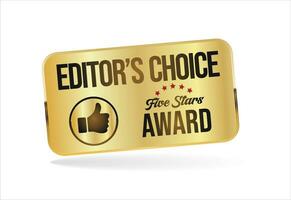 Editors choice golden badge on white background vector