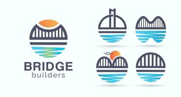 Bridge builder logo design bundle vector