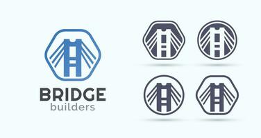 puente constructor logo diseño haz vector