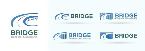 Bridge builder logo design bundle vector