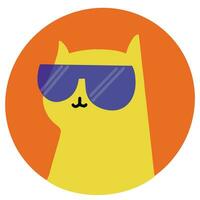 Cute cat wear sunglasses vector illustration