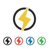 Electric icon vector illustration. Lightning bolt flash icon. Thunder Lightening Icon Vector.