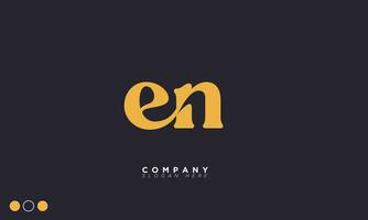 EN Alphabet letters Initials Monogram logo NE, E and N vector