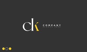 CK Alphabet letters Initials Monogram logo KC, C and K vector