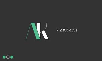 AK Alphabet letters Initials Monogram logo KA, A and K vector