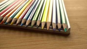 Coloured Pencils in a Row video