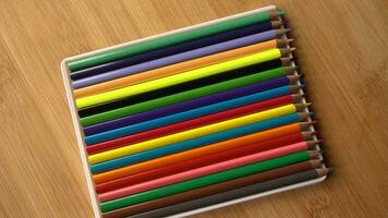 Coloured Pencils in a Row video