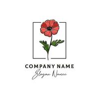 Vector botanical hand drawn logo template vector