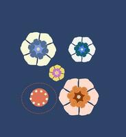 Ilustration vector graphic of flower blue background icon set. suitable as a complement to your content