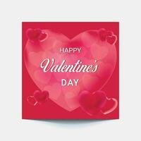 Happy valentines day with podium and romantic valentine decorationd or elements Heart background template vector