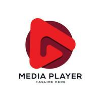 medios de comunicación jugador logo diseño creativo moderno mínimo concepto vector modelo