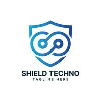 Shield technology Logo design Modern creative simple concept vector template