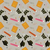 Hand drawn end of school seamless pattern. vector