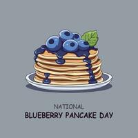 National Blueberry Pancake Day background. vector