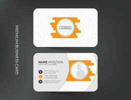 Simple and clean business card template design with mockup and logo design vector