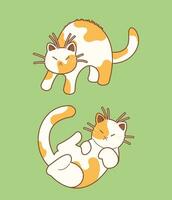 Cute cat vector icon art. simple cartoon doodle cat icon arts