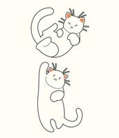 Cute cat vector icon art. simple cartoon doodle cat icon arts