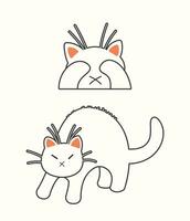 Cute cat vector icon art. simple cartoon doodle cat icon arts