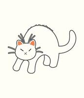 linda gato vector icono Arte. sencillo dibujos animados garabatear gato icono letras